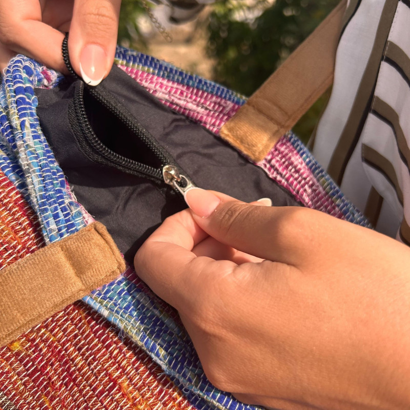 Grand sac à tapis recyclé - Nuances de lavande