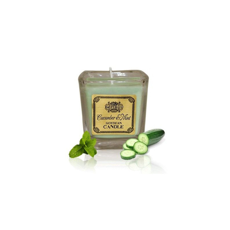 Bougie en pot de soja - Concombre et menthe