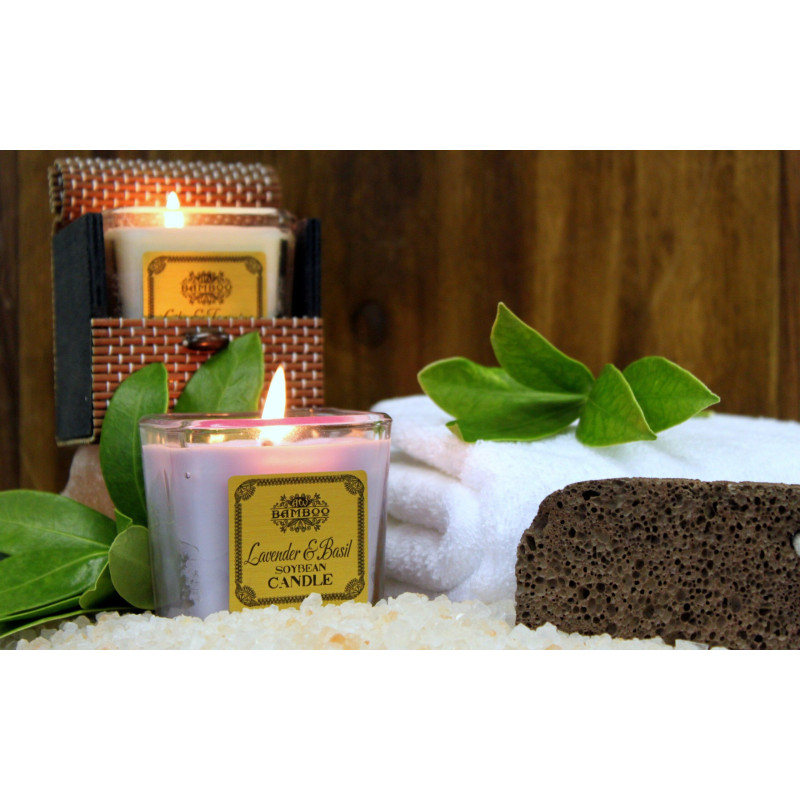 Bougie en pot de soja - Concombre et menthe