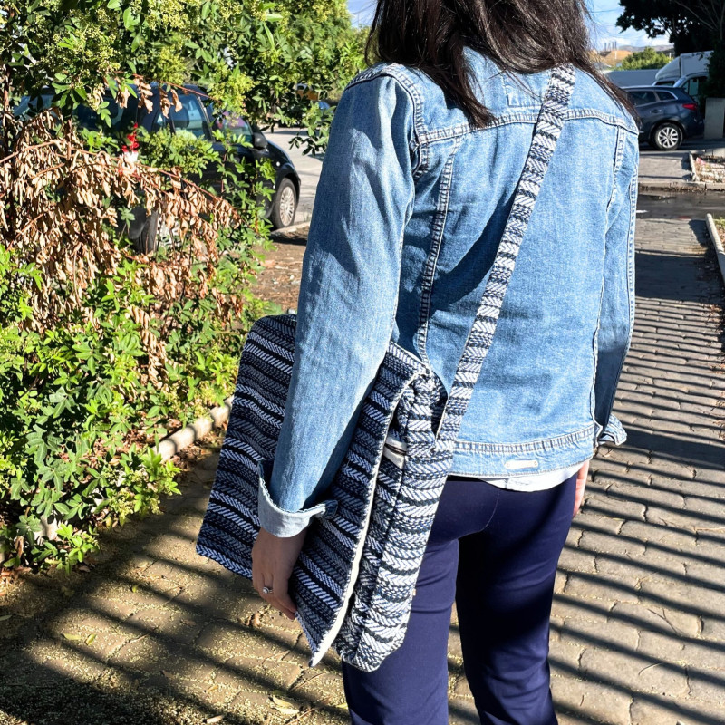 Sacoche souple pour ordinateur portable Banjar - Rayures bleues