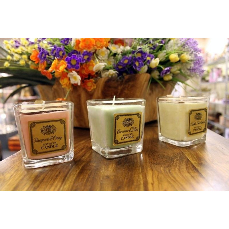 Bougie en pot de soja - Concombre et menthe