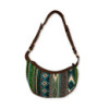 Sac hobo Jacquard - Verts audacieux (bandoulière marron)