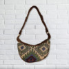 Sac Hobo Jacquard - Geo-Geen (sangle marron)