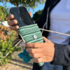 Sacoche pour téléphone Rayures Vertes - décor floral