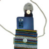 Sacoche pour téléphone à rayures multicolores et blanches - Décor hibou