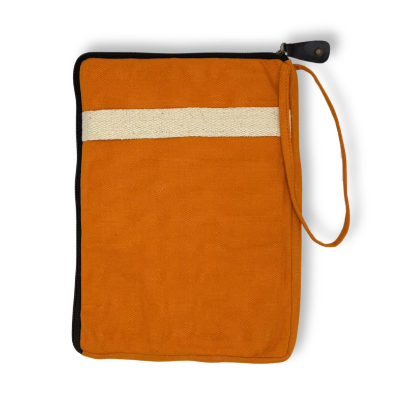 Pochette en toile pour tablette - Orange - 21 x 29 cm