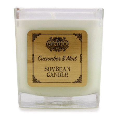 Bougie en pot de soja - Concombre et menthe