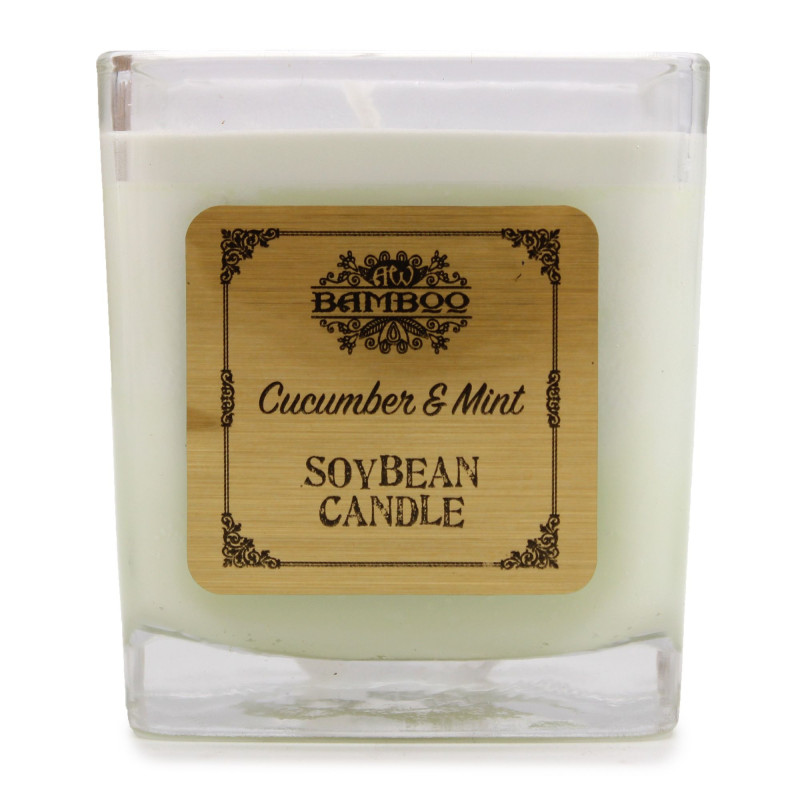 Bougie en pot de soja - Concombre et menthe