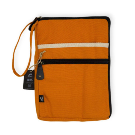 Grande pochette en toile pour ordinateur portable - Orange - 30 x 40 cm