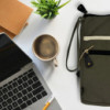 Grande pochette en toile pour ordinateur portable - Olive - 30 x 40 cm