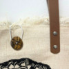 Sac fourre-tout naturel avec anse en cuir - Fleur de vie