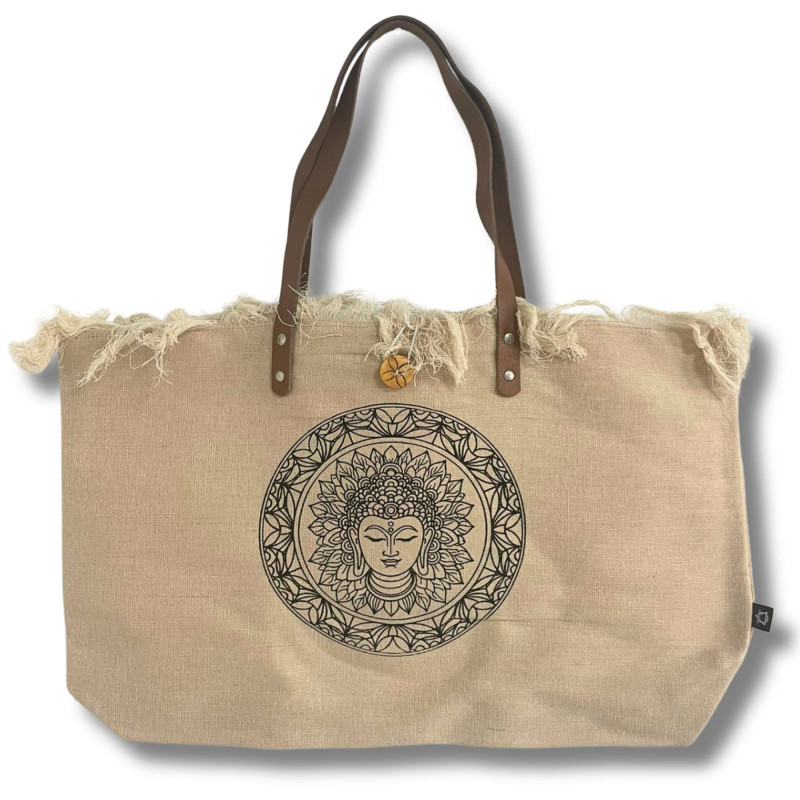 Sac fourre-tout naturel avec anse en cuir - Inspiration