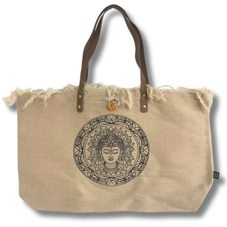 Sac fourre-tout naturel avec anse en cuir - Inspiration