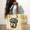 Sac fourre-tout naturel avec poignée en cuir - Bouddha