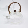 Théière à infuseur en verre - Perle transparente côtelée - 850 ml