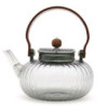 Théière à infuseur en verre - Perle côtelée anthracite - 950 ml