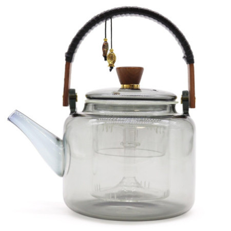 Théière à infuseur en verre - Avec système vapeur au charbon - 1000 ml