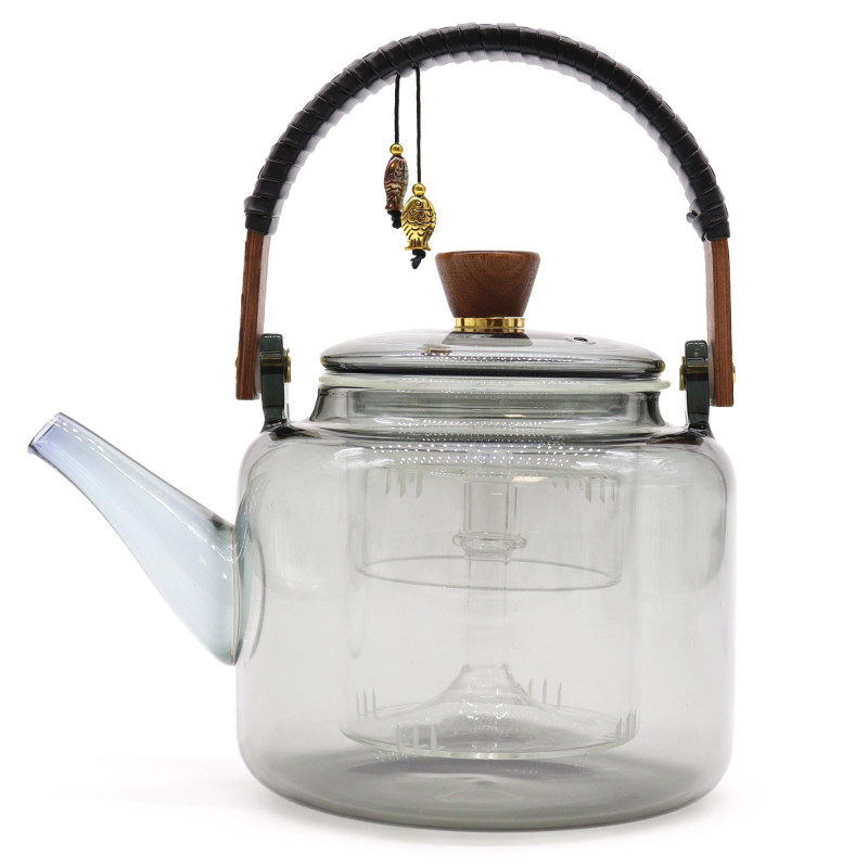 Théière à infuseur en verre - Avec système vapeur au charbon - 1000 ml