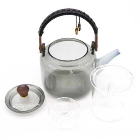 Théière à infuseur en verre - Avec système vapeur au charbon - 1000 ml