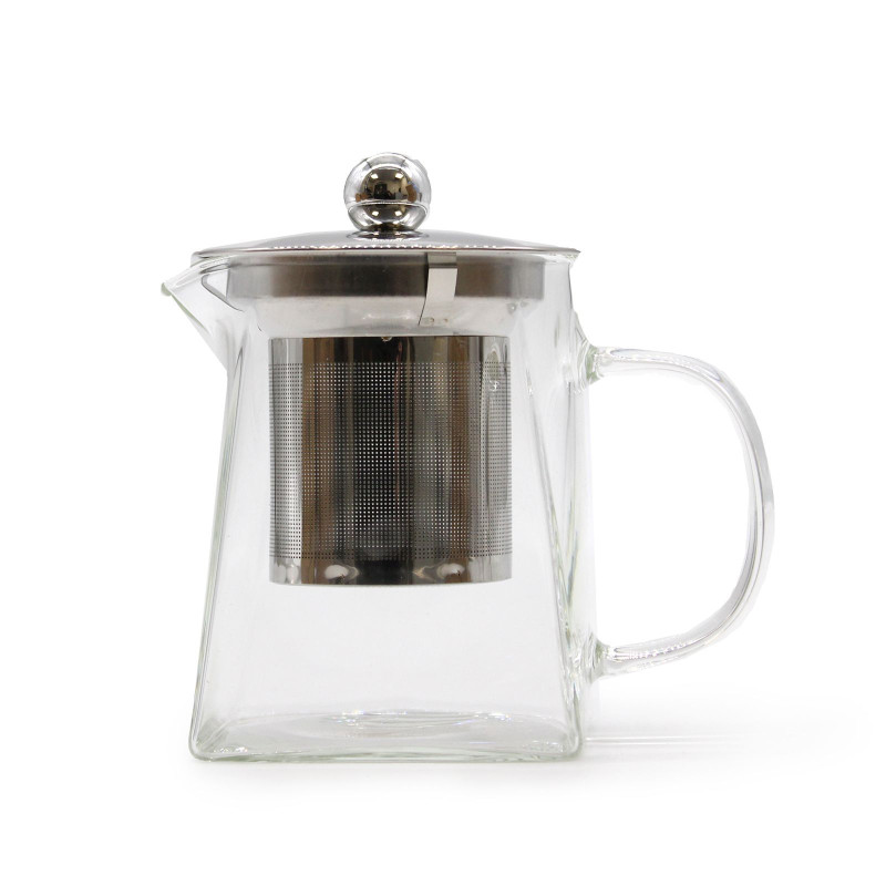 Théière à infuseur en verre - Forme tour - 350 ml
