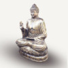 Grand Bouddha antique en or enseignant sur lotus - 2 m