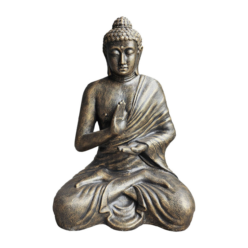 Grand Bouddha antique en or méditant dans un stupa - 1,5 m