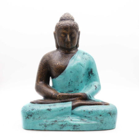 Bouddha moyen classique turquoise et pierre - 0,5 m