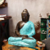 Bouddha moyen classique turquoise et pierre - 0,5 m