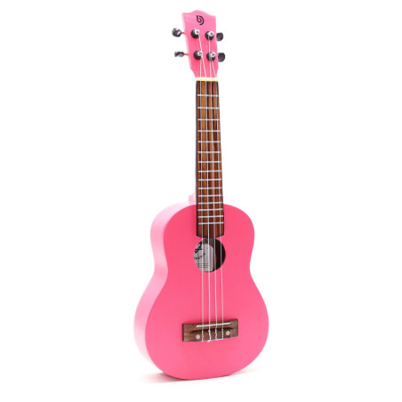 Ukulélé artisanal - Finition rose vif (4 cordes)