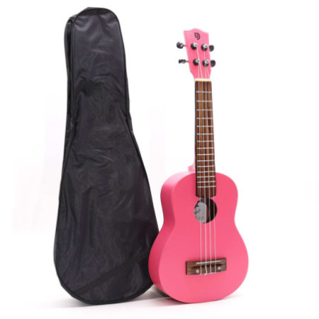 Ukulélé artisanal - Finition rose vif (4 cordes)
