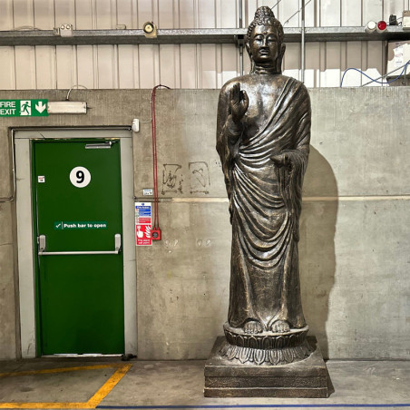 Grande statue de Bouddha debout en or antique - 3 m de haut
