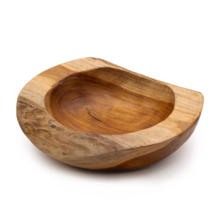 Grand bol en teck de forme naturelle - 25 x 7 cm