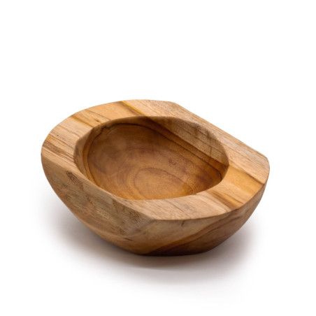 Bol en teck de forme moyenne, forme naturelle - 20 x 7 cm