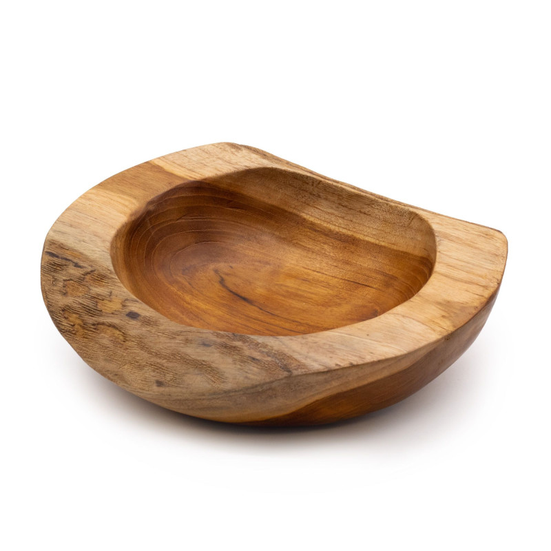 Bol en teck de forme moyenne, forme naturelle - 20 x 7 cm