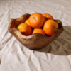 Coupe à fruits moyenne en teck lisse - 21 x 9 cm