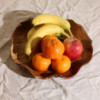 Coupe à fruits ronde et lisse en teck - 28 x 5,5 cm