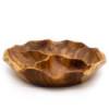Corbeille à fruits ronde et lisse en teck, trois sections - 30 x 5,5 cm