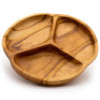 Corbeille à fruits en teck lisse, trois compartiments - 30 x 4 cm