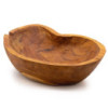 Coupe à fruits en teck naturel de forme brute - 31 x 22 x 8 cm