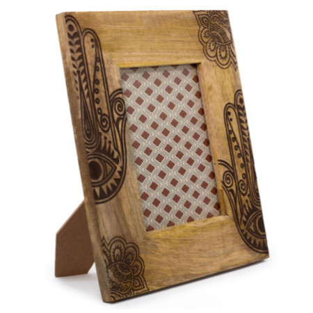 Grand cadre photo en bois de manguier (13x18cm) 28x23x2cm - Hansa - Noir