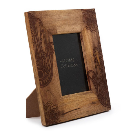 Cadre photo en bois de manguier (pour 10x15cm) 26x20x2cm - Hansa - Noir