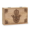 Grande boîte rectangulaire 21,5 x 14 x 6,3 cm - Hamsa gravée en noir
