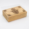 Grande boîte rectangulaire 21,5 x 14 x 6,3 cm - Hamsa gravée en noir
