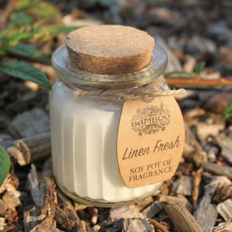 Bougies parfumées au soja et au lin frais
