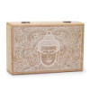 Grande boîte rectangulaire 21,5 x 14 x 6,3 cm - Visage de Bouddha blanchi à la chaux