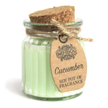 Bougies parfumées au concombre et au soja en pot