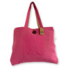 Grand sac réversible en jute et coton - Rose