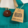 Grand sac réversible en jute et coton - Bleu sarcelle