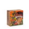Petite boîte carrée émaillée 10 x 10 x 4,2 cm - Motif champignon marron