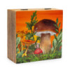Grande boîte carrée 15 x 17,5 x 8 cm - Motif champignon marron